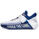 Anta Hengsao4 Abrasion Resistant Fabric Breathable Low top Basketball Shoes Men's White Blue 112231608-2 44.5