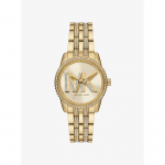 Michael Kors Mini Bryant pav&eacute;-logoga kuldse tooniga k&auml;ekell MK7540 kuld