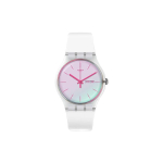 SWATCH Unisex 41mm Roosa k&auml;ekell SO29K704-S14 SO29K704-S14 Pink white