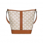 Celine Triomphe Klassikaline Monogrammiga Nahast Koppkott Naiste &Otilde;lakott Kommiv&auml;rvi Valge 191442CAS-01BC Basic Set (Bag+Dust Bag)