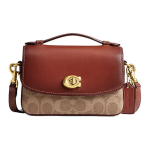 Coach Cassie 17 Logoga Keerdlukuga Disain Kaetud L&otilde;uendist &Otilde;la- v&otilde;i Ristkorpuseline K&auml;ekott V&auml;ike Naiste K&auml;ekott Roostepruun CW566-B4NQ4 Basic Set (Bag+Dust Bag)