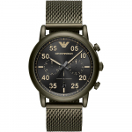 Emporio Armani Luigi Slim Must Roheline Metall Meeste Kvarts Kronograaf AR11115 must