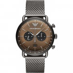 Emporio Armani Ajalooline Kollektsioon Valge Metall Hall Meeste Kvartsikell AR1114 valge