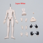 14cm BJD S-kujuline konksuga kaelakaart keha nukk niiditross 1/12 BJD nukk Suti Ob11, P10, Ymy, 1/12 BJD nuku pea jaoks white