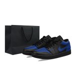 Jordan Air Jordan 1 Cushioning, Wear Resistant Low top Vintage Basketball Shoes Men's Blue Black 553558-093(Team695-) 44.5 black