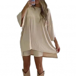 2 tk/komplekt naiste suvespordiriiete salongikomplekt naiste pidžaama suvine T-s&auml;rk l&uuml;hikeste p&uuml;kste komplekt, elastne &uuml;mara kaelusega, kolme neljandiku varrukatega, suvine spordidress 2XL beež