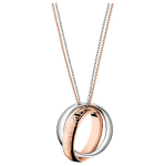 Calvin Klein Keerdunud Kahekordse Pandlaga Kihtkaelakee Unisex kaelakee H&otilde;be Roosa Kuld LH-KJDFPP2001 Box,F,Silver Rose Gold Dual Combo