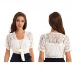 &Otilde;&otilde;nes pitsist kardigan Bolero jope l&uuml;hikeste varrukatega pits-up Crop top Cover Ups rannar&otilde;ivad One Size