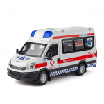 1:24 IVECO K&auml;rusanbulanss Heli ja Valgusega T&otilde;mmatav Auto Laste M&auml;nguasi Kaunistus Simulatsioon Sulamist Auto Mudel
