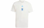 Adidas Argentina Koondise T-s&auml;rgid Meeste Valge &Uuml;mmarguse Kaelusega M&otilde;&otilde;dukas Sirge L&otilde;ikega IU2151 A/2XL