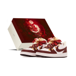 Nike Court Borough Box, Wedding Shoes, Auspicious Dragon And Phoenix Slip Resistant Abrasion Resistant Low top DO7446-101(Team2362-S-BOX) 38.5 brown