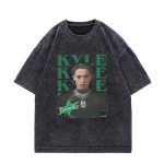 Saabumine Kyle Alessandro T-s&auml;rk Meeste Naiste Trend K&otilde;rge Kvaliteediga T-s&auml;rk Hip Hop streetwear l&uuml;hikeste varrukatega Puuvillased gooti t-s&auml;rgid S black