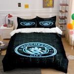 Manchester City logo muster. Voodipesukomplektid Tekikotikomplektid Tekikotid Padjap&uuml;&uuml;rid(1 * Tekikott 2 * Padjap&uuml;&uuml;ri (tekk ei kuulu komplekti)) 135x200cm