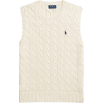 Polo Ralph Lauren S&uuml;gis/Talv 2025 &Uuml;hev&auml;rviline Puuvillane Punutud V-kaelusega Varrukateta Soonik&auml;&auml;rega Vest Standardne L&otilde;ige Meeste vest Andover-Cream-White 710979113-003 XL white