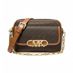 MICHAEL KORS PARKER keti ja lukuga kaamerakott PVC &otilde;la- v&otilde;i crossbody-kott keskmine suurus naistele tumepruun tammet&otilde;rupruuniga pruun