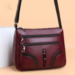 Yogodlns Vintage &otilde;lakott naistele PU nahast Crossbody multifunktsionaalne messenger kott Small Square Mommy k&auml;ekott 25*11*20cm veinipunane v&auml;rv