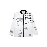 Nike Run Nathan Bell Jooksujakk Grafititr&uuml;kiga Logo Spordijakk pesapallivorm Valge Meeste AJ7760-133 L