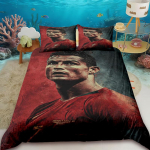 Tekikott Ronaldo Iidol Jalgpallit&auml;ht 3D-tr&uuml;kiga Tekikate Teismelistele Lastele Poistele T&uuml;drukutele Pehme Voodikate T&otilde;mblukuga EU Single 135x200cm