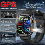 2026 t&auml;iesti uus v&auml;li-s&otilde;jaline GPS-i nutikell 2,01 AMOLED-ekraan IP69K veekindel kompass Bluetooth-k&otilde;ne spordi-fitnessi ujumis k&auml;ev&otilde;ru nutikell must