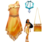 Laste cosplay kost&uuml;&uuml;m Halloweeni esinemiskost&uuml;&uuml;m, kost&uuml;&uuml;mikomplekt+kaelakee 140cm beige
