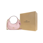 COACH CARMEN Kaetud L&otilde;uend Nahast &Otilde;lakott, Crossbody Kott, K&auml;ekott V&auml;ike Naiste Roosa Gift Box Set (Basic Set + Yellow Gift Box) roosa