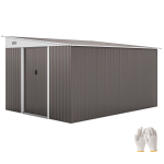 Metallist aiamajake Kaldkatusega Lukustatav Kaheukseline 2,8 x 3,45 x 2,01m Hall 280 x 345 x 201 cm hall