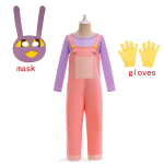 Laste H&auml;mmastav Digitaalne Tsirkus Joonisfilm Jax Cosplay Kost&uuml;&uuml;m Poistele T&uuml;drukutele Halloweeni Karnevali Kombinesoonid Maskeerimispeo Riietus 7-8T(140) pink
