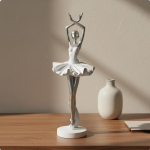 Balletitantsija Skulptuur Elegantne Disain Kuju Peenelt Meisterdatud Detailid Balleriin 21125 Hand Up gray