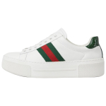 GUCCI ACE Nahast Madalad Tennisejalatsid 4,5 cm Naiste Valge & Roheline & Punane 791399 AACAG 9055 39 roheline
