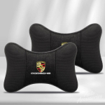 2 tk sametist auto peatugi pehme nahas&otilde;bralik istme kaelatoed Porsche Cayenne Panamera Macan 911 Taycan Boxster Cayman 918 CVH1 jaoks black