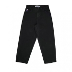 Y2K Hip Hop L&otilde;dvad teksap&uuml;ksid Meestele - Lai l&otilde;ige Sirge s&auml;&auml;rega Denim P&uuml;ksid Tikandiga Keskmise k&otilde;rgusega Kergelt veniv Puuvillasegu Medium black