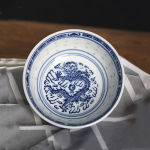 4--10 tolli keraamilised kausid Jingdezheni sinivalge portselanist ramen-kausid kodu peen salatikausid k&ouml;&ouml;gi keraamilised lauan&otilde;ud 12.5x6cm sinine