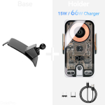 Leapmotor C10 2024 2025 2026 jaoks Autotelefoni hoidik juhtmevaba laadijaga Magsafe hoidik Automaatselt kinnituv Tugev magnetiline kinnitus Base and holder 3