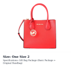 MICHAEL KORS nahast kott, ostukott, k&auml;ekott, &otilde;lakott, crossbody kott, keskmine, naiste, punane 35S1GM9M2L-635 One Size 2 red