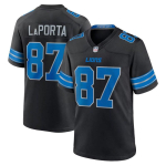 NFL Detroit Lions Kohandatud Tikitud Jalgpallis&auml;rk Meeste St. Pruun 14 Goff 16 Gibbs 26 Meeskonna spordir&otilde;ivad 87 Laporta Black blue