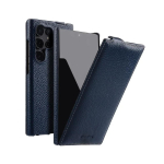 Melkco Ehtne Veisenahast Klapp&uuml;mbris Samsung Galaxy S26 S25 S24 Ultra Plus jaoks Premium &Auml;ri Vertikaalne Mobiiltelefoni Kate for S24 sinine