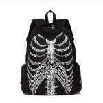 Multifunktsionaalsed koolikotid Unisex Skull Skeleton Prinditud seljakott Gooti disainiga reisikott must
