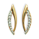 Les Tr&eacute;sors De Lily [F1296] - Boucles Plaqu&eacute; Or 'Darling' Blanc dor&eacute; - 6x17 mm valge