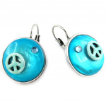 NOA [G0369] - Dormeuses Cr&eacute;ateur 'Nacre en Folie' turquoise t&uuml;rkiissinine
