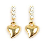 Les Tr&eacute;sors De Lily [L4300] - Boucles Plaqu&eacute; Or 'Love' blanc dor&eacute; - 13x6 mm kuld