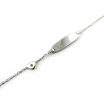 Altesse [M4967] - Gourmette Argent 'Bambino' coeur (rhodi&eacute;) h&otilde;be