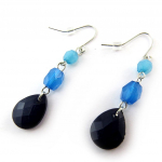 Les Tr&eacute;sors De Lily [N3575] - Boucles Cr&eacute;ateur 'Scarlett' bleu h&otilde;be