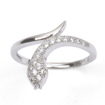 H&otilde;bedane s&otilde;rmus 'Serpent' h&otilde;bevalge (roodiumiga kaetud) - 17 mm 52 valge