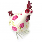 Les Tr&eacute;sors De Lily [M7783] &ndash; keraamiline kujuke 'Cororico Rooster' valge roosa (20 cm) valge
