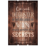 Les Tr&eacute;sors De Lily [Q9530] - Cadre bois 'Citations' marron (Qui sait d&eacute;guster ne plus jamais de Vin mais go&ucirc;te des Secrets - S. Dali) - 60x40 cm&hellip; pruun