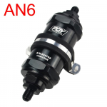 PQY BLACK AN6 / AN8 / AN10 sisseehitatud k&uuml;tusefilter E85 etanool 100 mikroni roostevabast terasest elemendi ja PQY kleebisega AN6 must