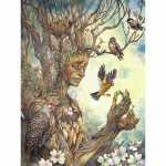 Teemantmaaling Teemantmaal DIY Tree Inimesed Linnud Ristpistes 20X30CM