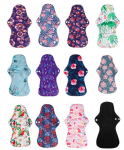 10 tk M bambusest s&ouml;est alusp&uuml;ksid Mama riidest menstruatsioonipadjad korduvkasutatavad h&uuml;gieenipadjad 10PcsDark random