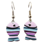 Les Tr&eacute;sors De Lily [R1270] - Boucles d'oreilles artisanales 'Colombine & Arlequin' violet bleu (poissons) - 16x11 mm lilla