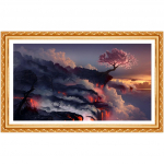 5D Teemanttikandid Puude maastik Teemantmaal Ristpistes T&auml;is&uuml;mmargune kividekoor 20X30CM